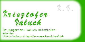 krisztofer valuch business card